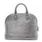LOUIS VUITTON Alma Epi Platine Handbag Silver Tone