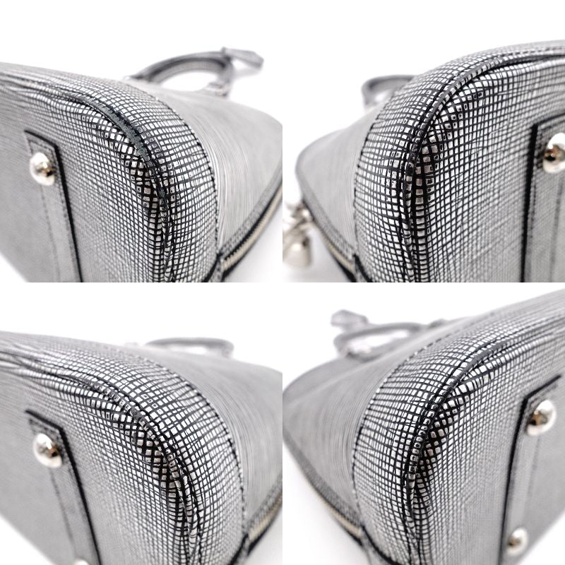 LOUIS VUITTON Alma Epi Platine Handbag Silver Tone