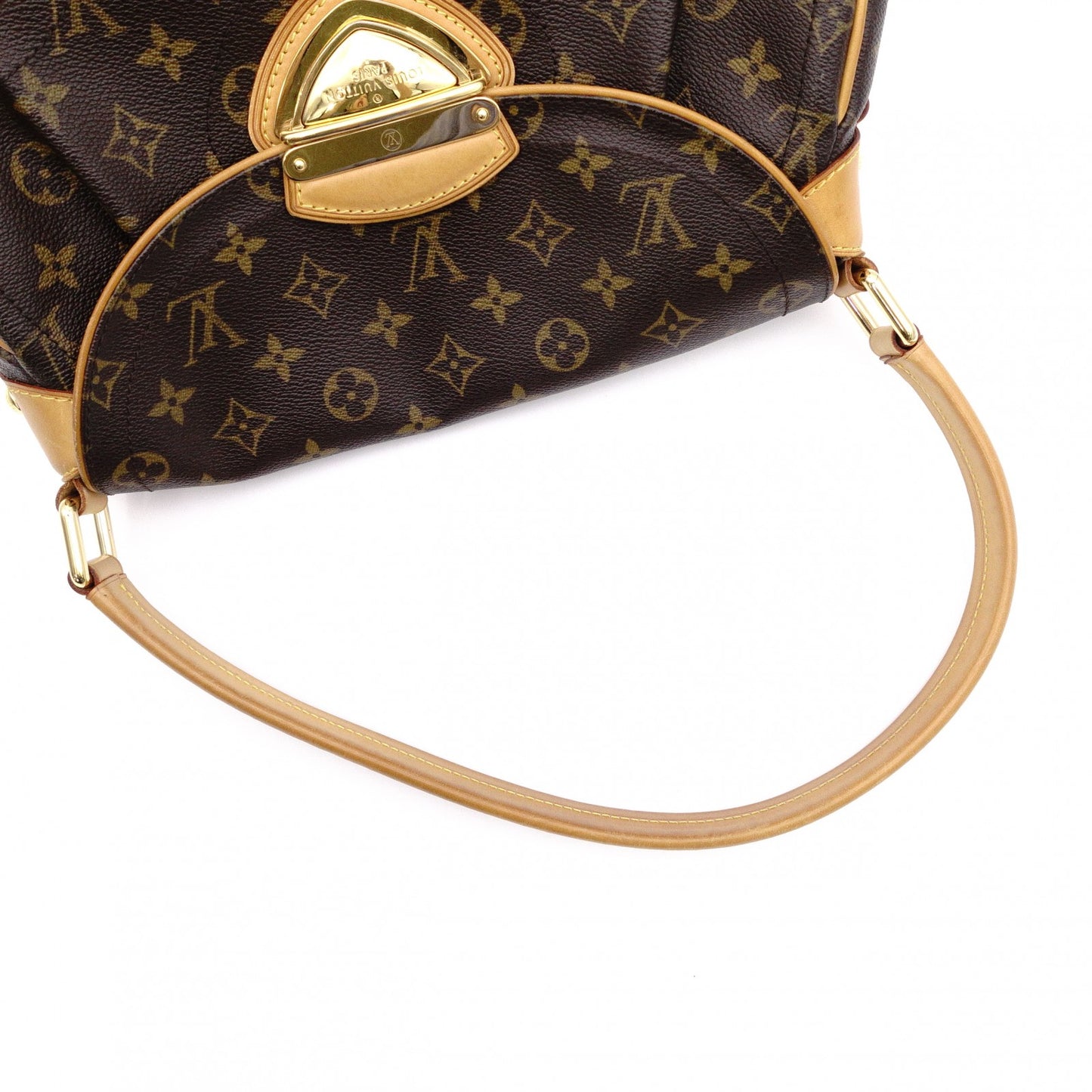 LOUIS VUITTON Beverly MM Monogram Canvas Shoulder Bag, Leather and PVC, Brown