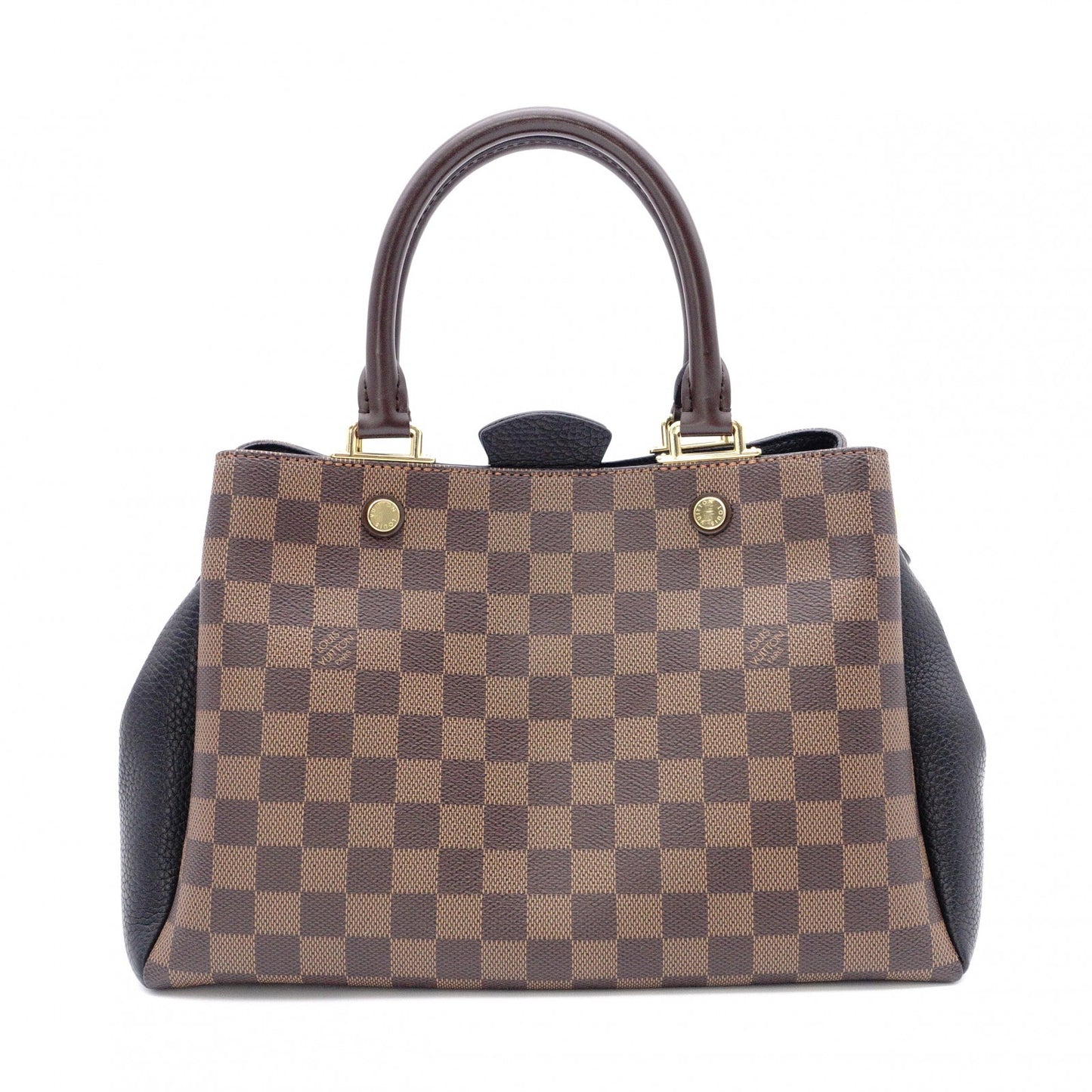 LOUIS VUITTON Brittany Damier Ébène Handbag, Leather and PVC, Brown, 2-Way