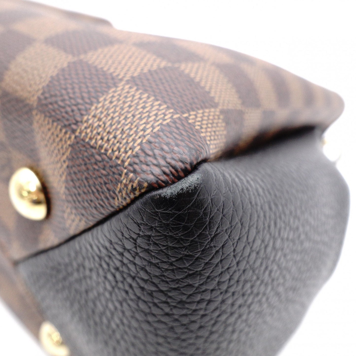 LOUIS VUITTON Brittany Damier Ébène Handbag, Leather and PVC, Brown, 2-Way