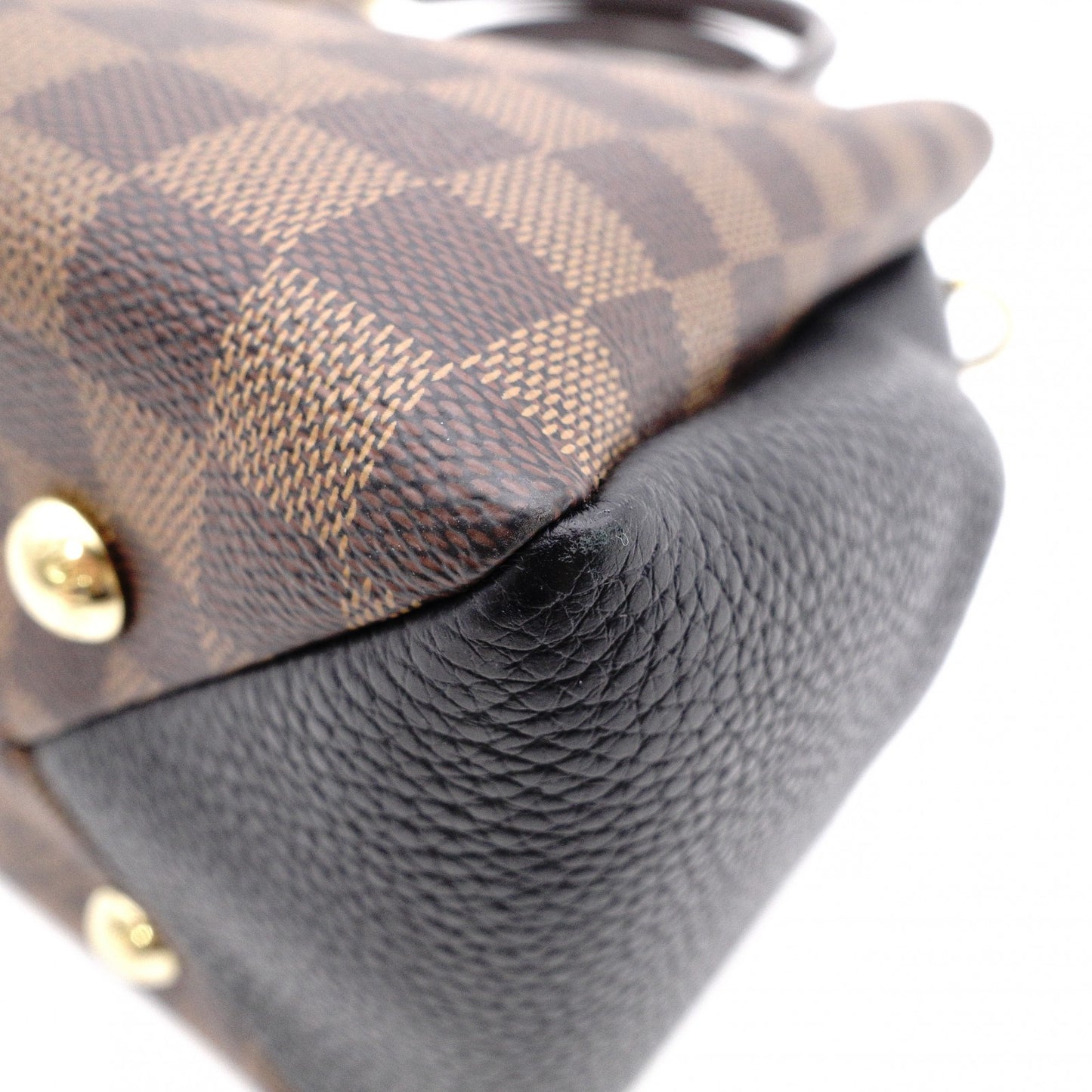 LOUIS VUITTON Brittany Damier Ébène Handbag, Leather and PVC, Brown, 2-Way