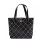 CHANEL Wild stitch Tote Bag leather black USED Women