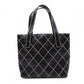 CHANEL Wild stitch Tote Bag leather black USED Women