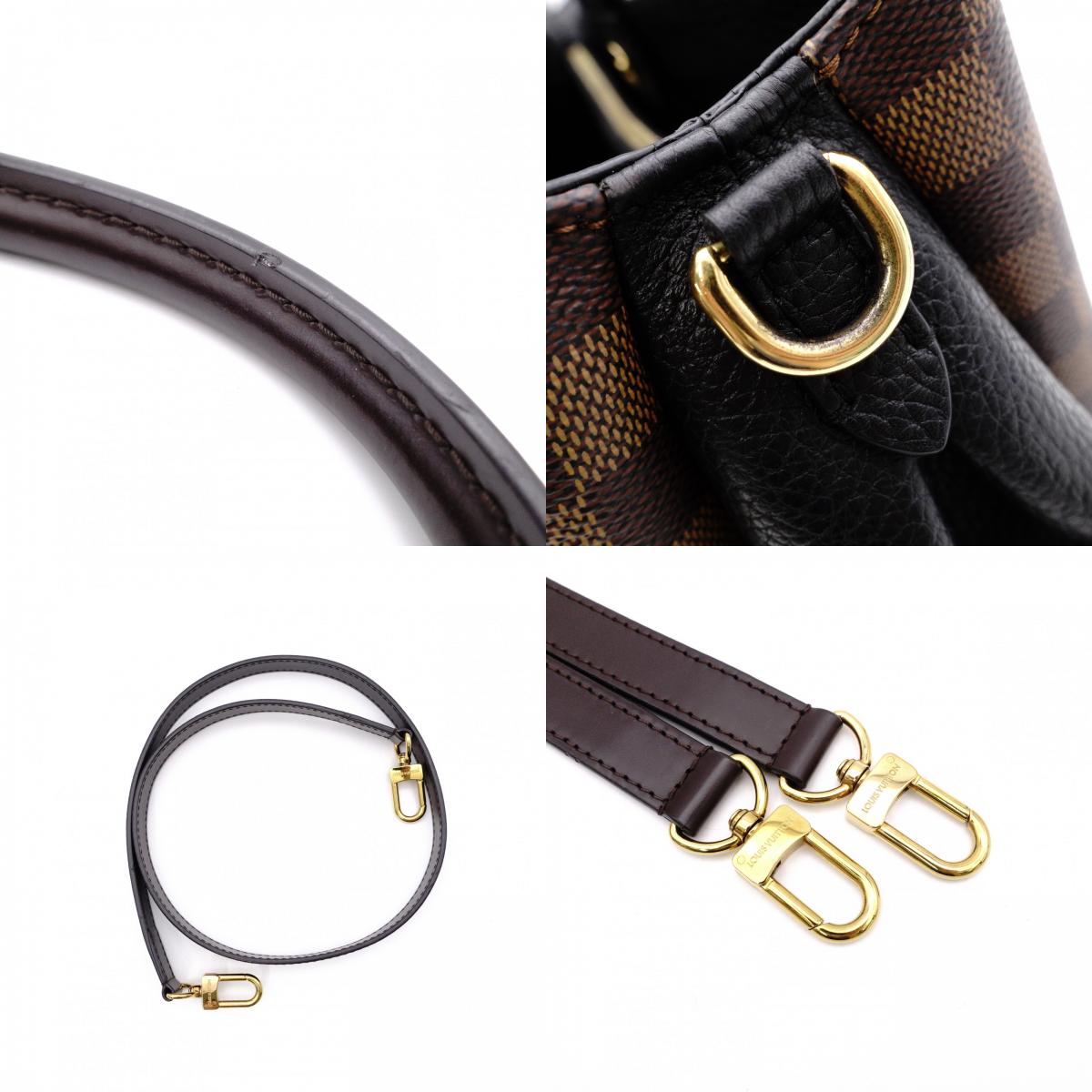 LOUIS VUITTON Brittany Damier Ébène Handbag, Leather and PVC, Brown, 2-Way