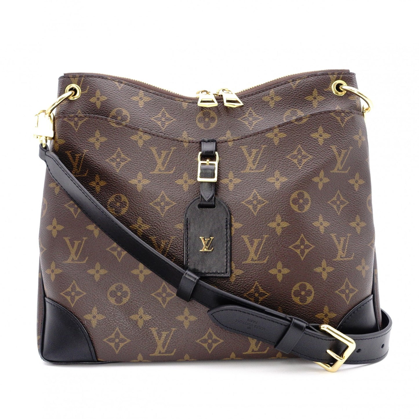 LOUIS VUITTON Odeon NM MM Monogram Canvas Shoulder Bag, Leather and PVC, Brown