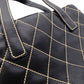 CHANEL Wild stitch Tote Bag leather black USED Women