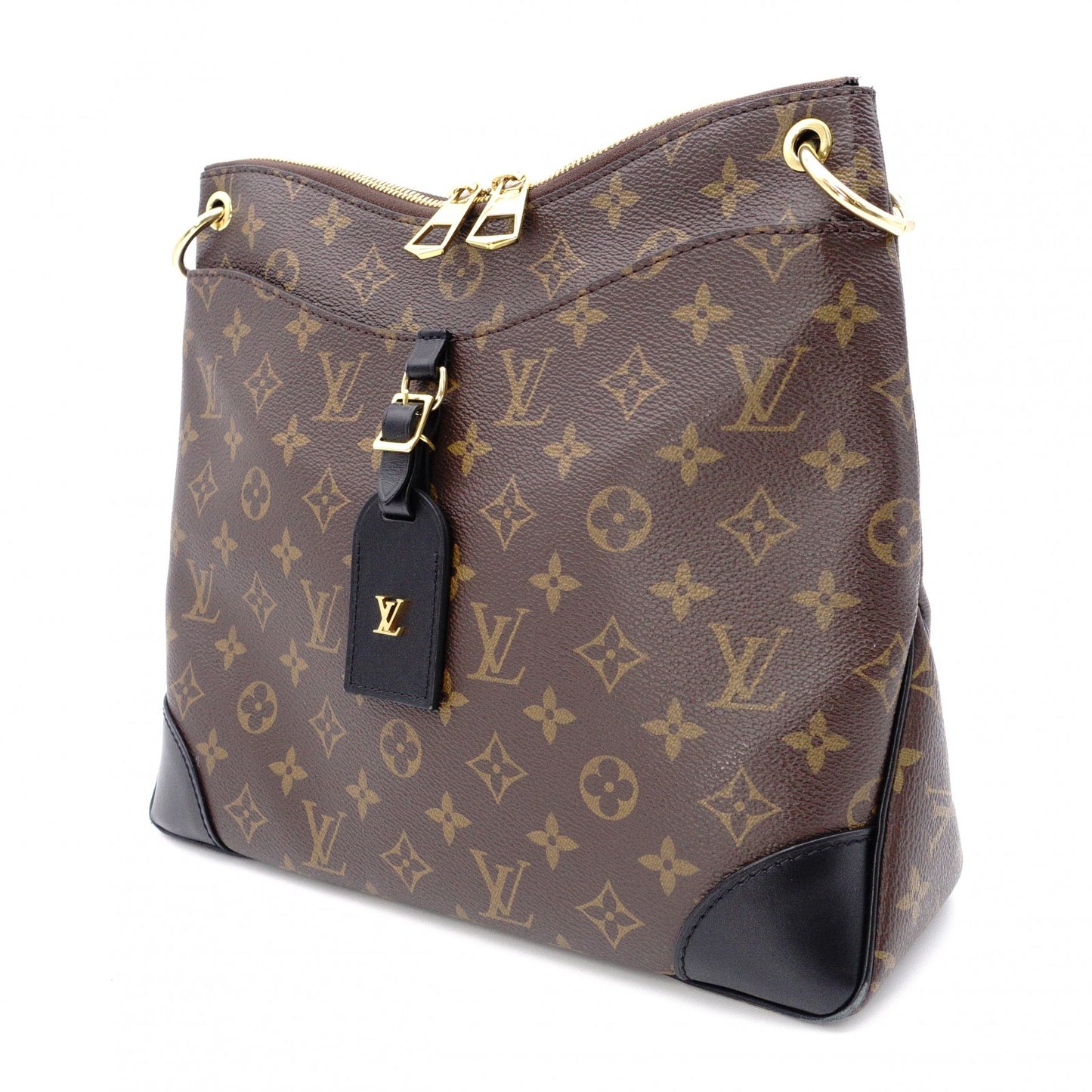 LOUIS VUITTON Odeon NM MM Monogram Canvas Shoulder Bag, Leather and PVC, Brown