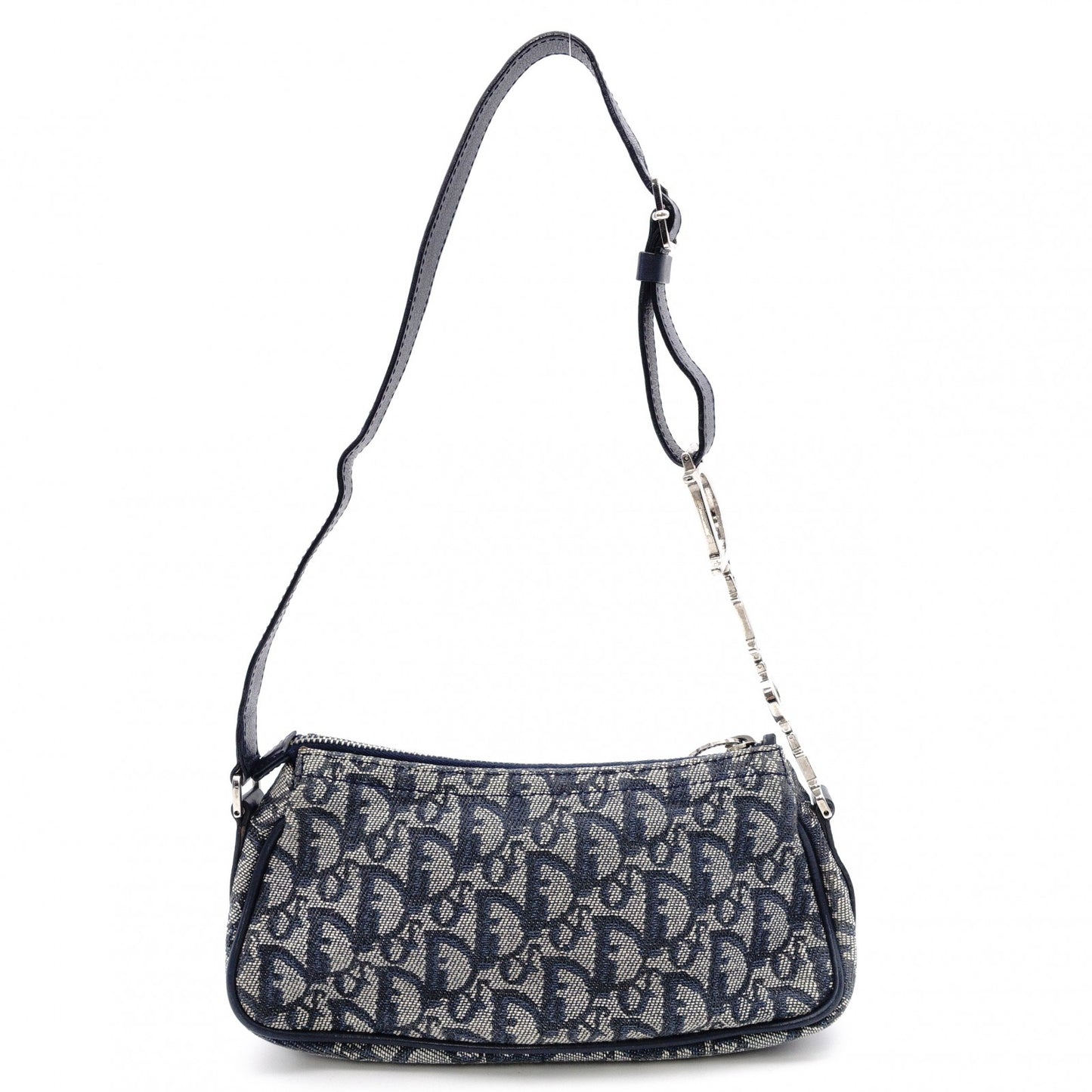 Christian Dior Trotter Shoulder Bag Canvas Navy
