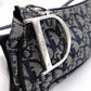 Christian Dior Trotter Shoulder Bag Canvas Navy