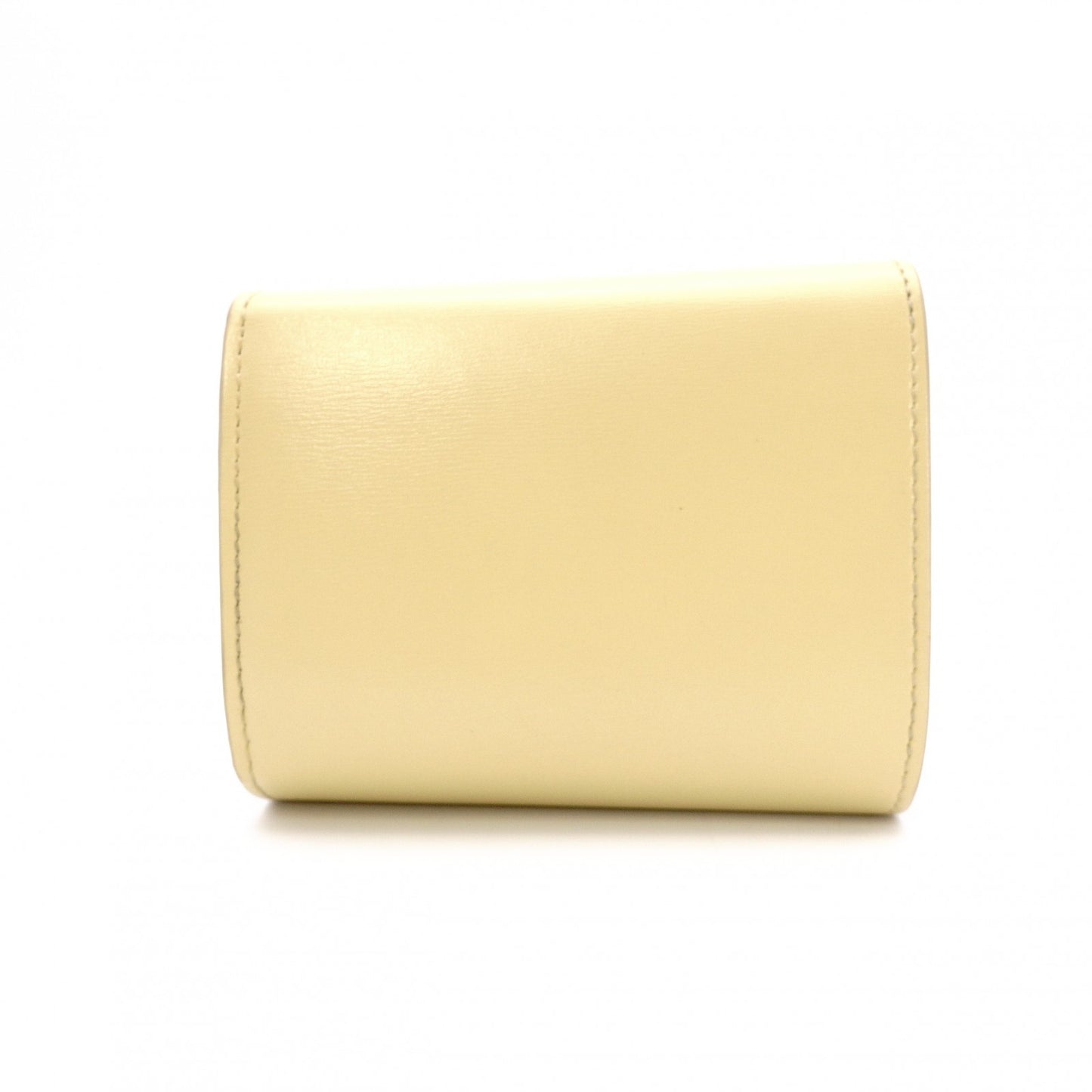 CELINE Triomphe Bifold Wallet Leather Yellow Gold Hardware