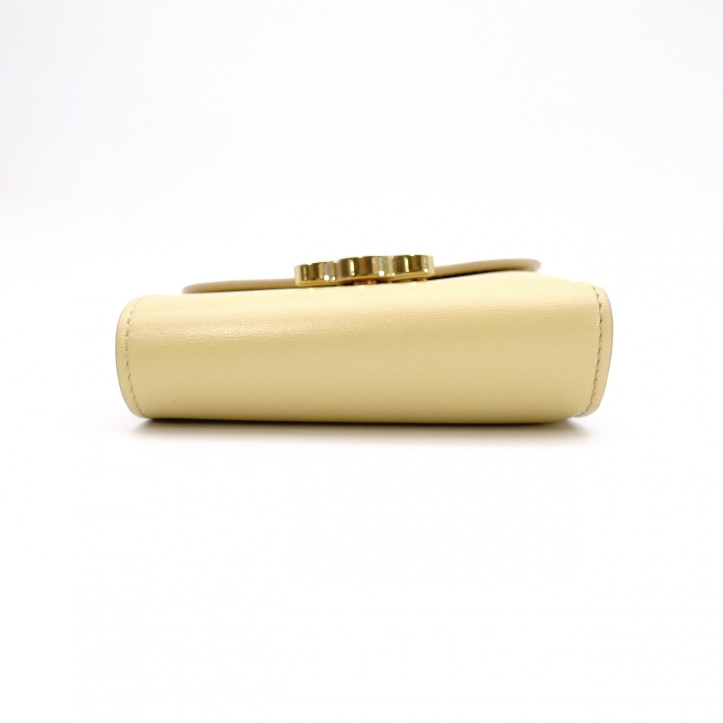 CELINE Triomphe Bifold Wallet Leather Yellow Gold Hardware