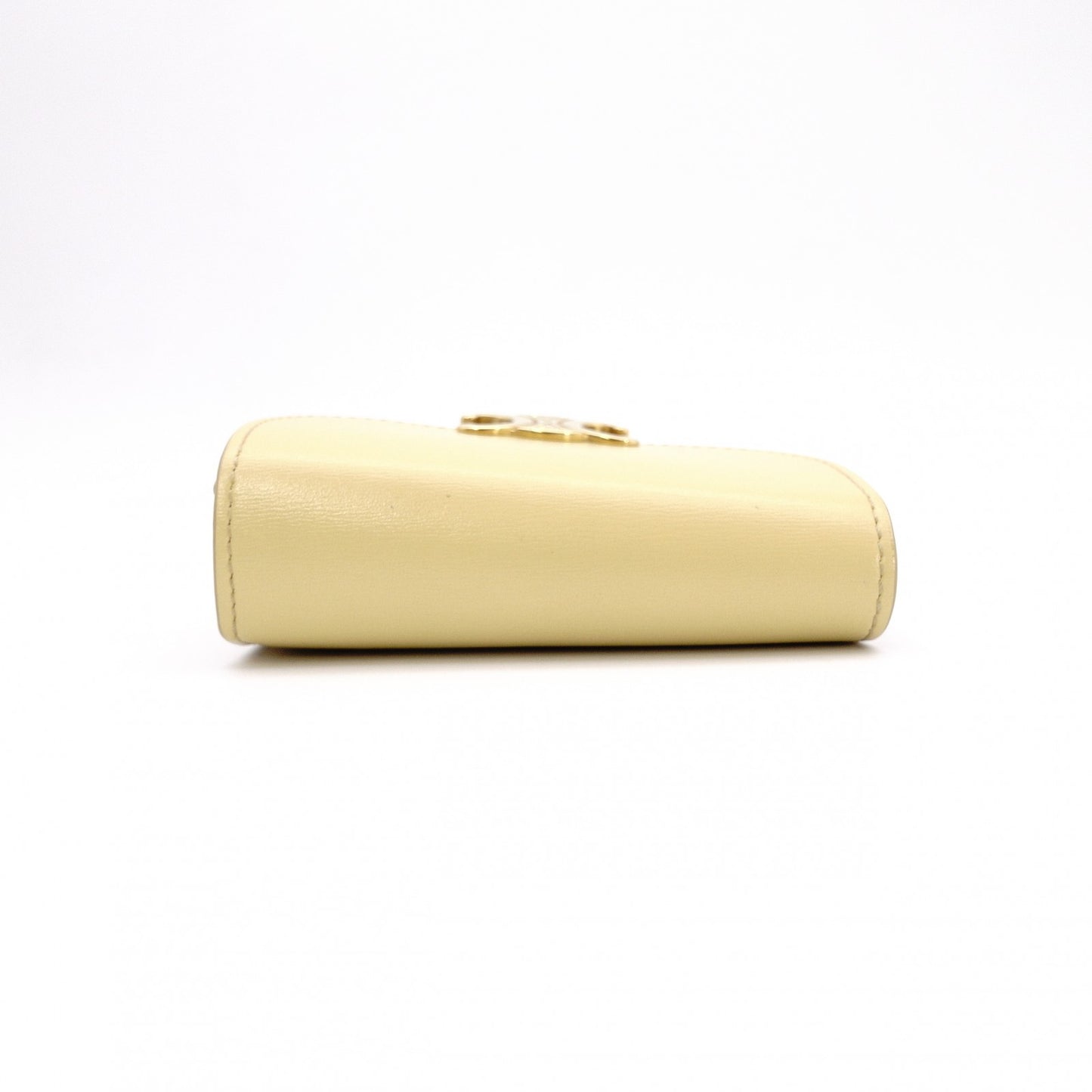 CELINE Triomphe Bifold Wallet Leather Yellow Gold Hardware