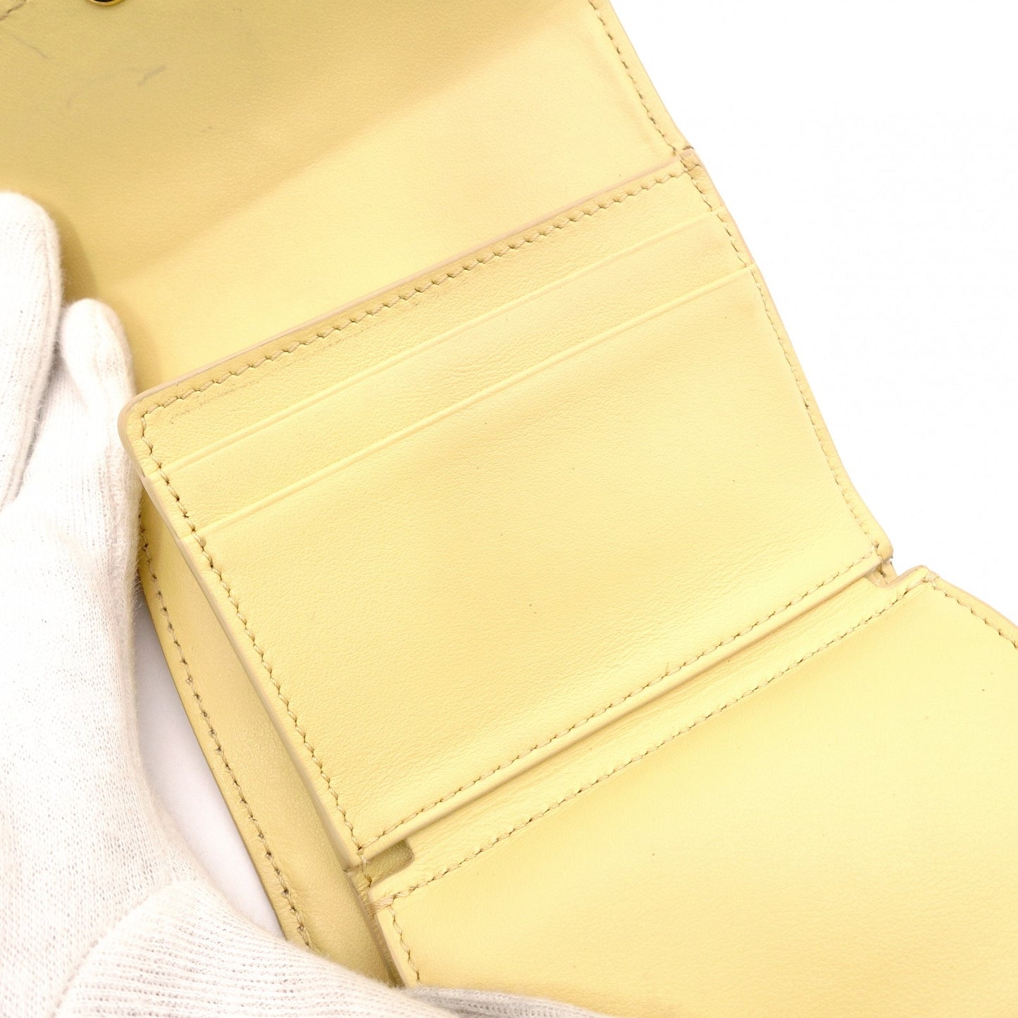 CELINE Triomphe Bifold Wallet Leather Yellow Gold Hardware