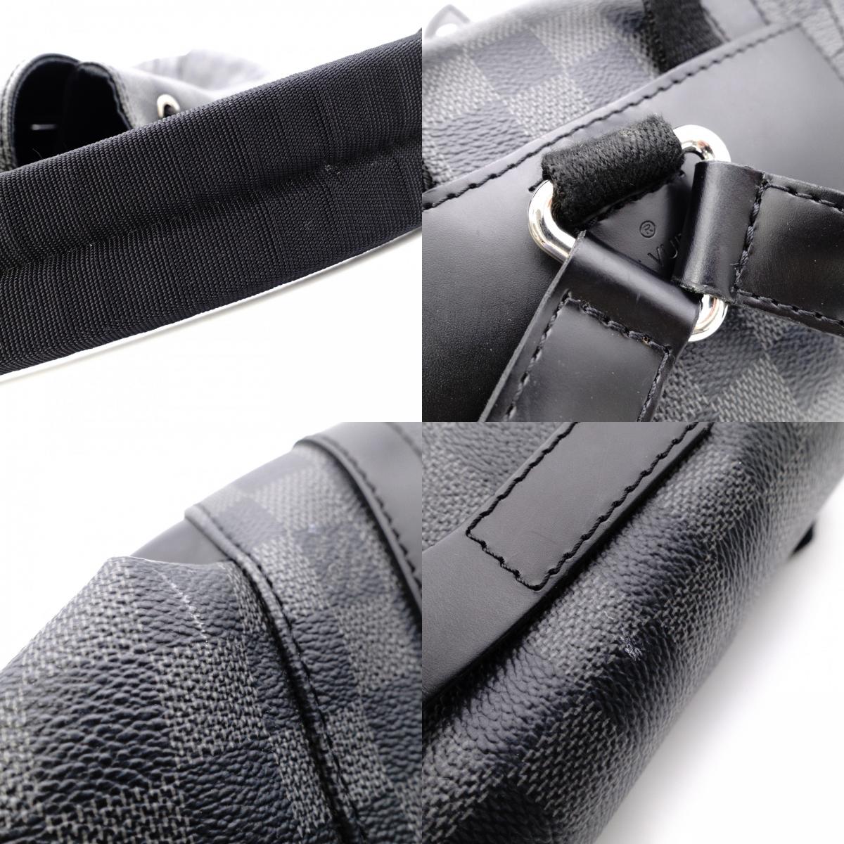 LOUIS VUITTON Christopher PM Damier Graphite Backpack, PVC, Gray, Men's
