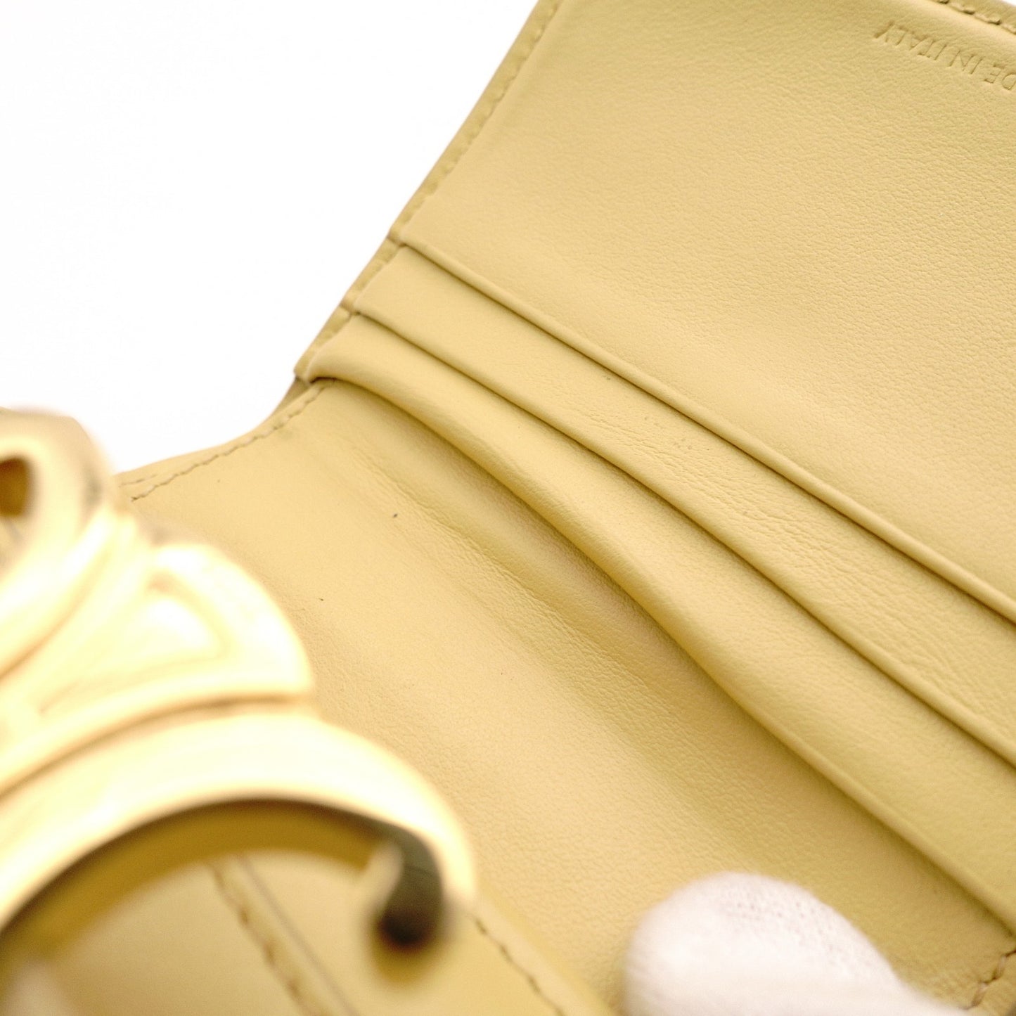 CELINE Triomphe Bifold Wallet Leather Yellow Gold Hardware