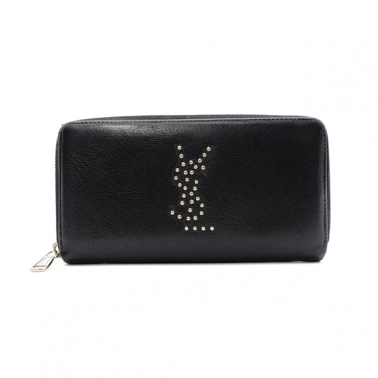 SAINT LAURENT Cassandra Long Wallet Leather Black