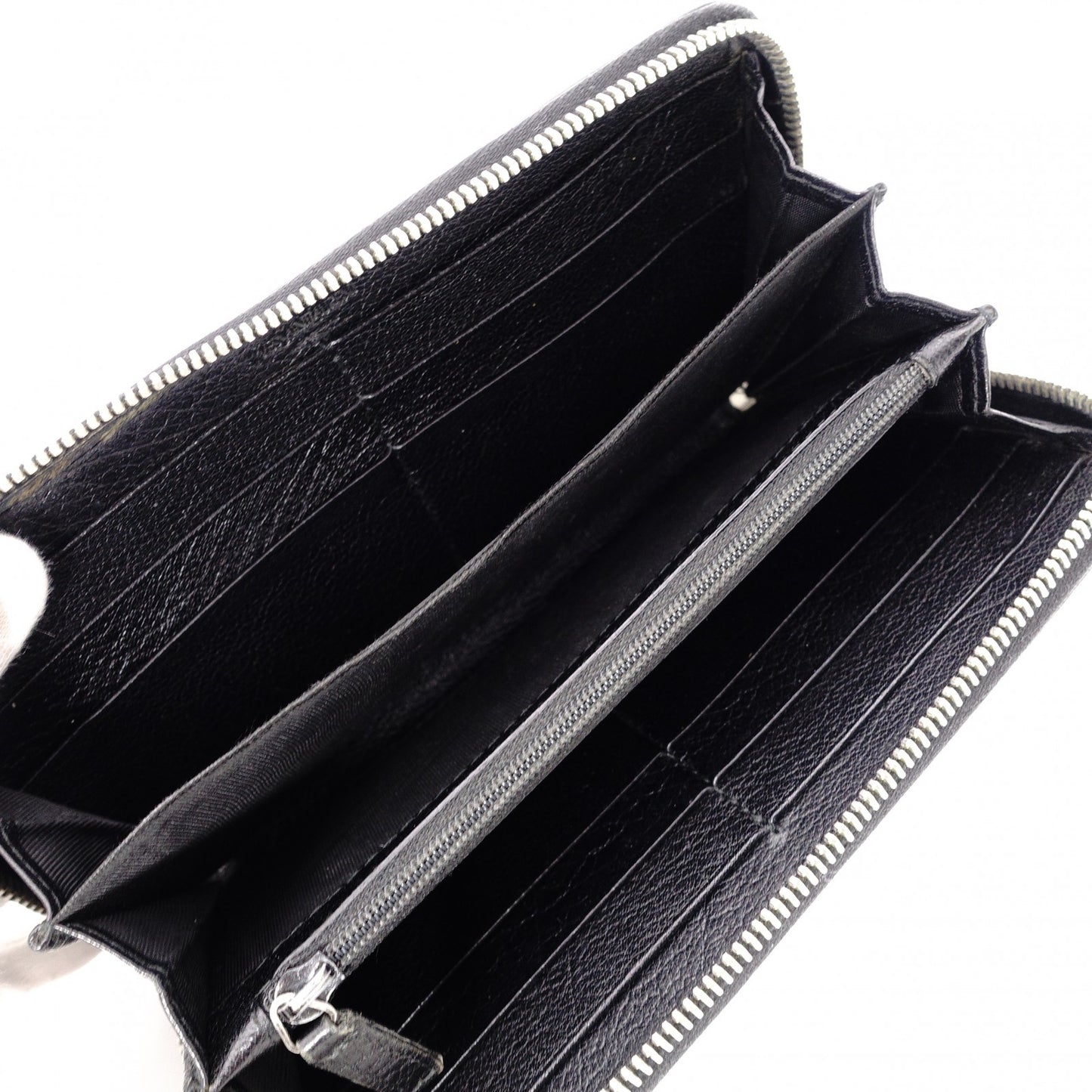 SAINT LAURENT Cassandra Long Wallet Leather Black