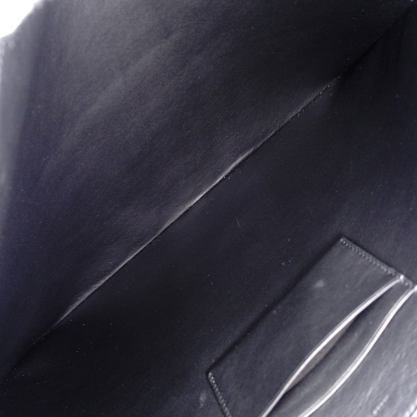 CELINE Clutch Bag, Leather, Black, Phoebe Era, Big Logo, Black, Men's, Pouch, Women's