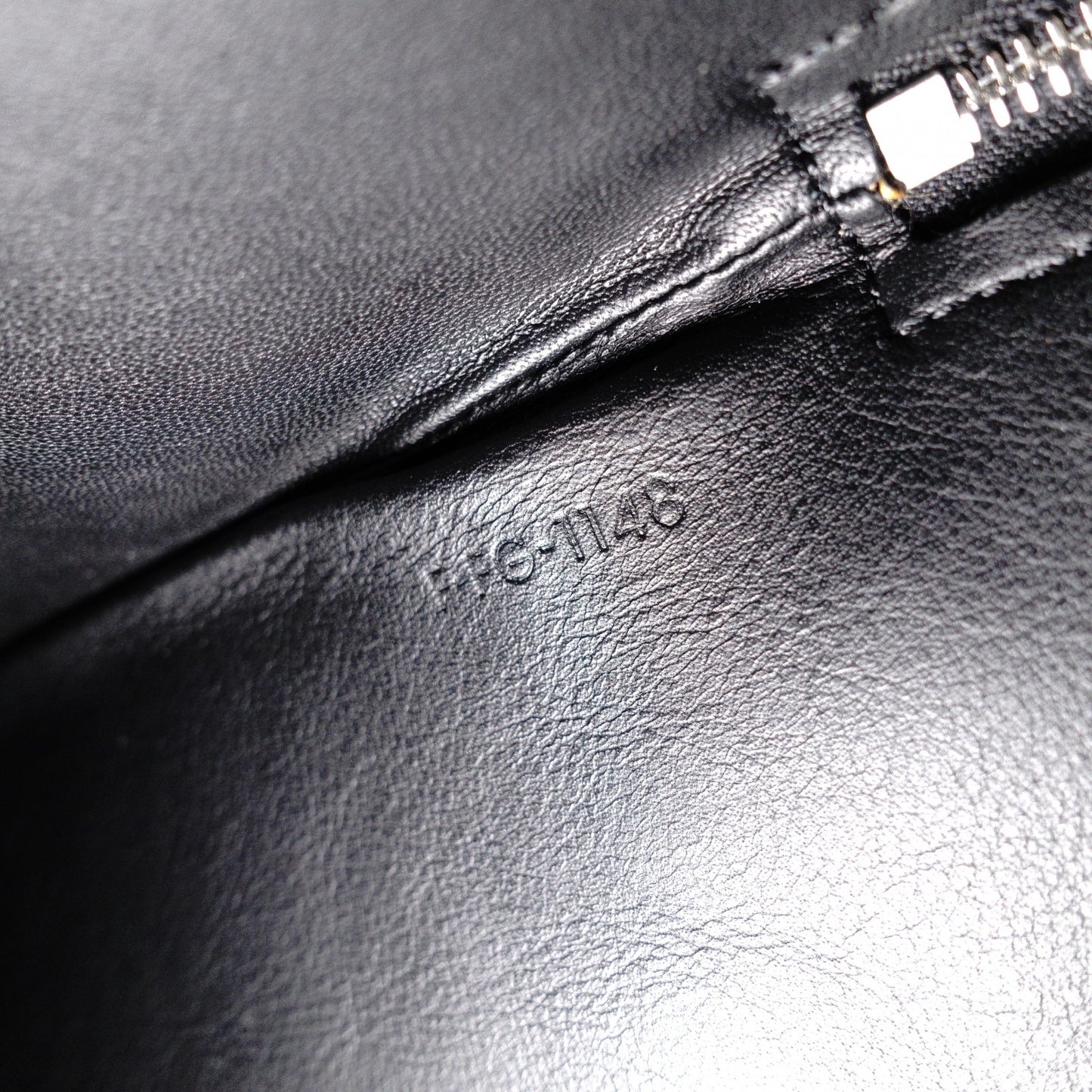 CELINE Clutch Bag, Leather, Black, Phoebe Era, Big Logo, Black, Men's, Pouch, Women's