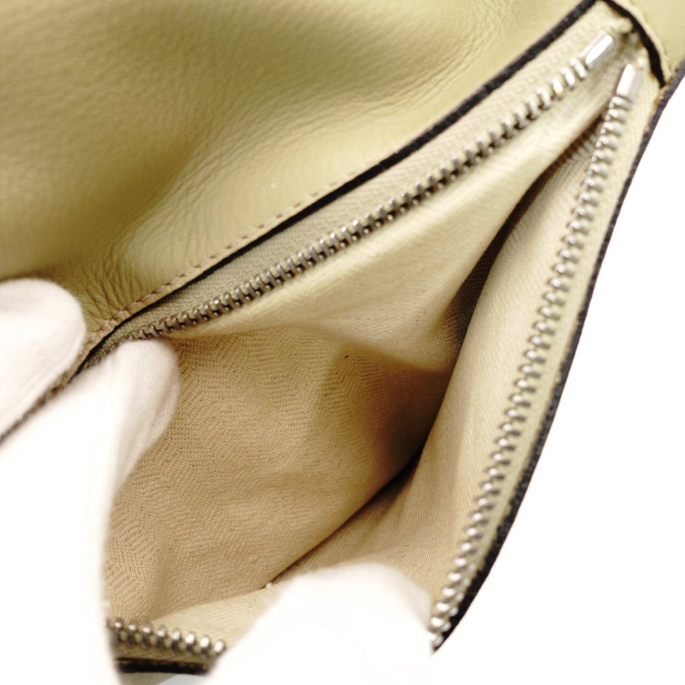 LOEWE Puzzle Bag Medium Handbag Leather Khaki Beige 2-Way Shoulder Bag Silver Hardware 7-8-122