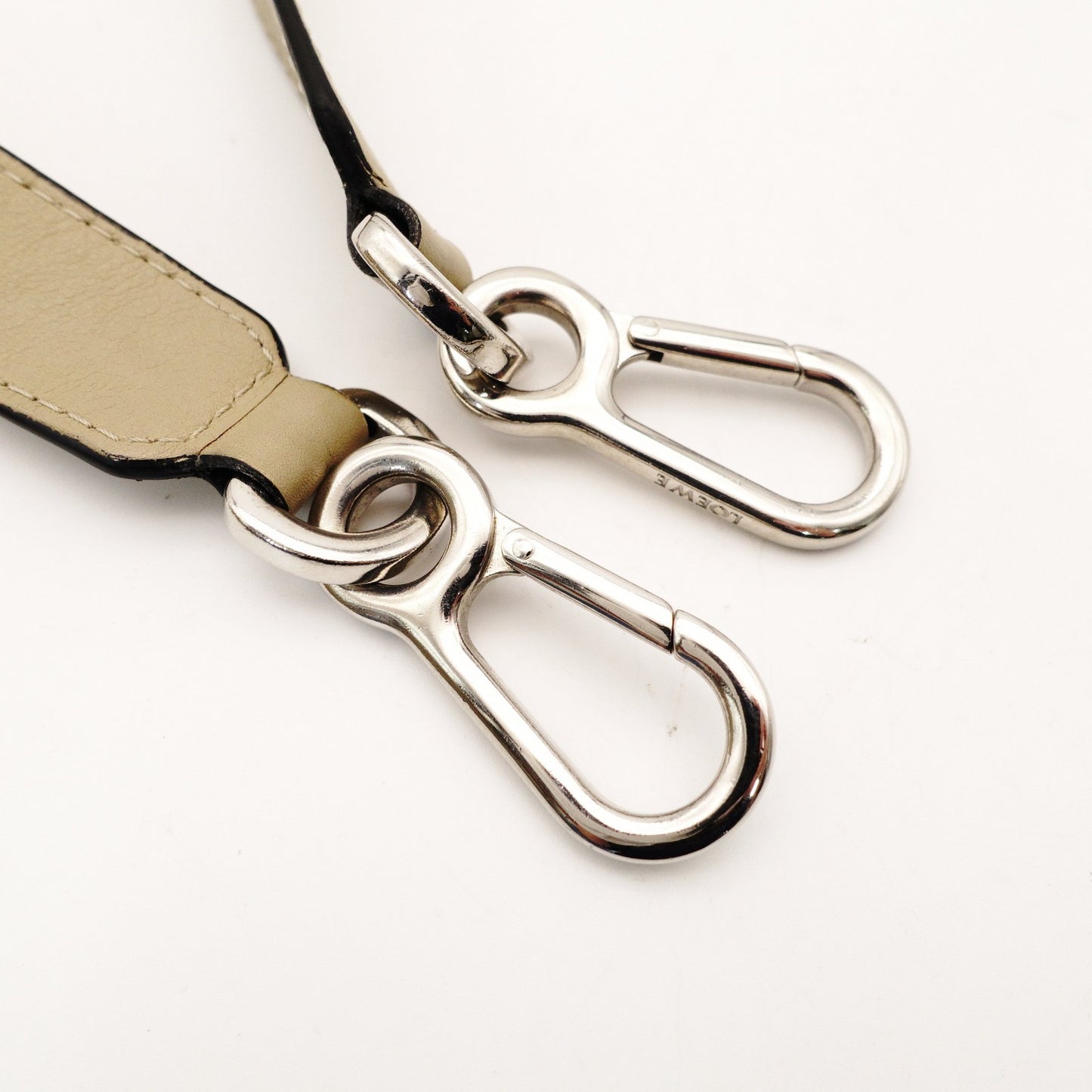 LOEWE Puzzle Bag Medium Handbag Leather Khaki Beige 2-Way Shoulder Bag Silver Hardware 7-8-122