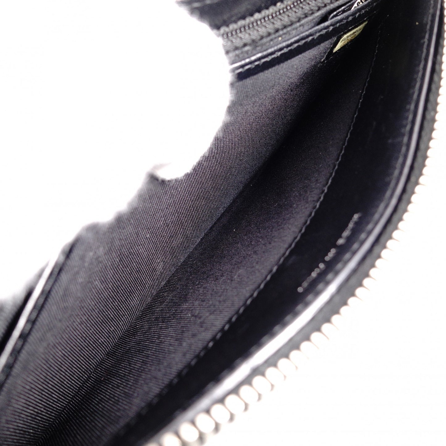 CHANEL Round Fastener Matelassé Long Wallet Leather Black