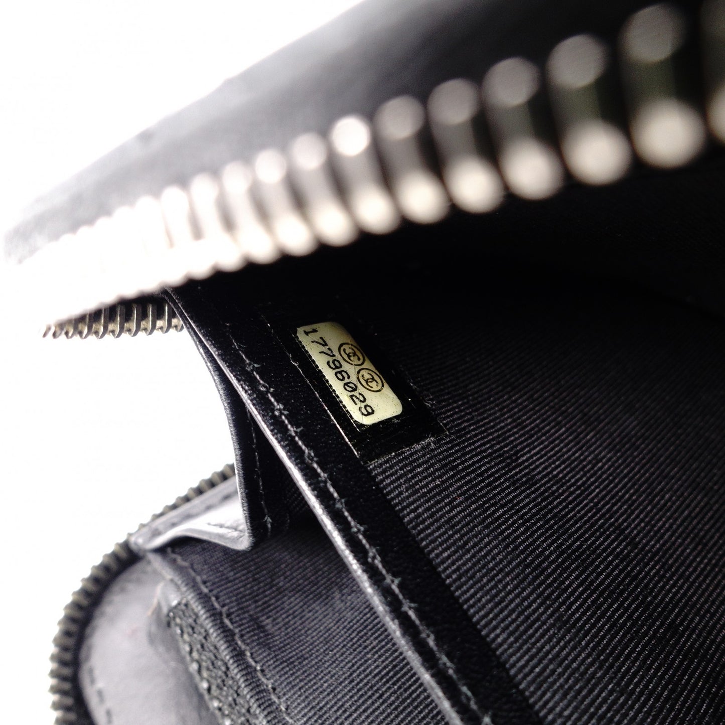 CHANEL Round Fastener Matelassé Long Wallet Leather Black