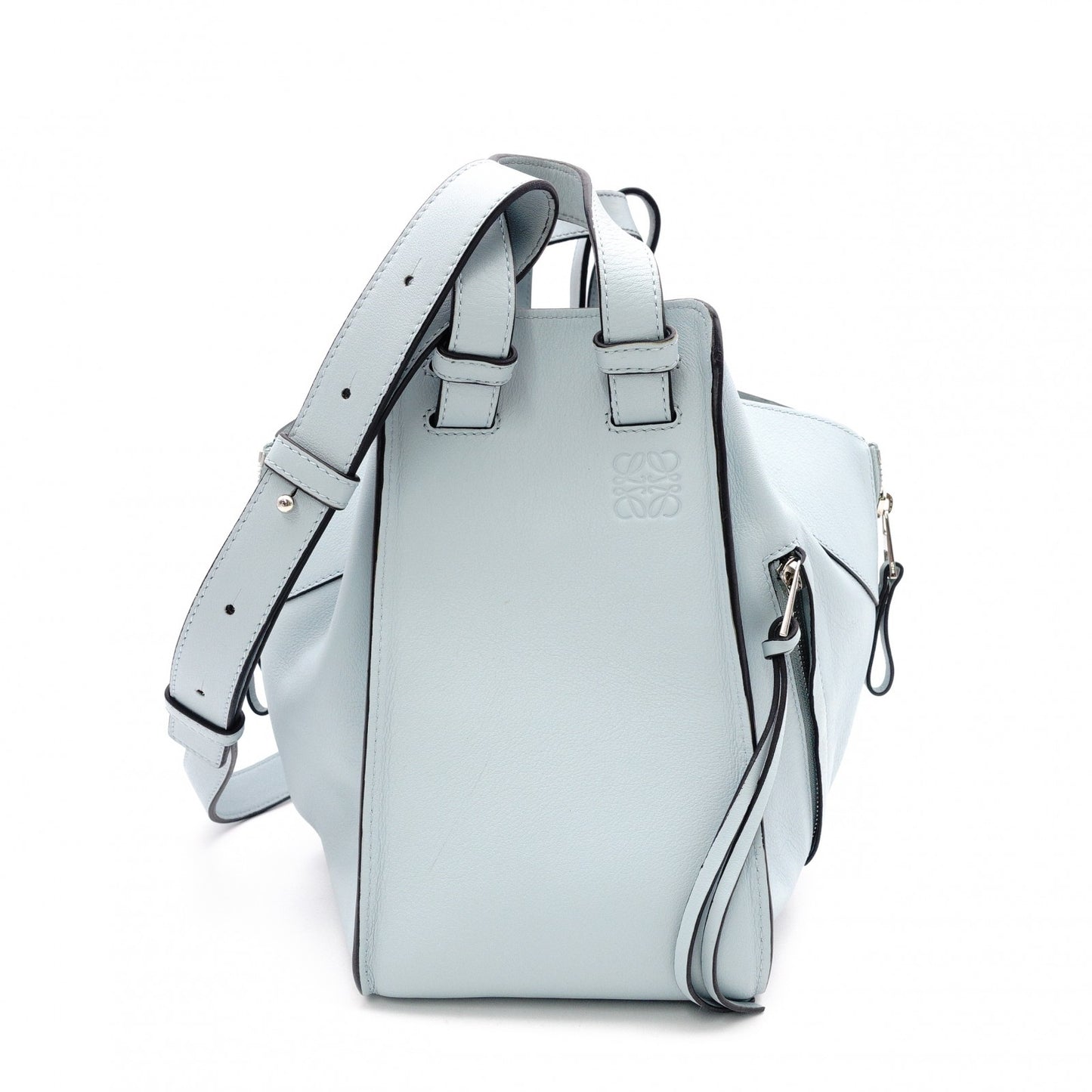 LOEWE Hammock Handbag Leather Light Blue 2-Way