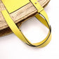 LOEWE Basket Handbag Leather/Raffia Beige Yellow