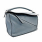 LOEWE Puzzle Bag Medium Handbag Leather Light Blue 2-Way Shoulder Bag Silver Hardware 7-10-328