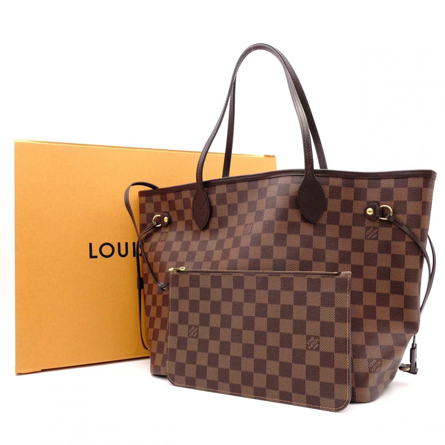 LOUIS VUITTON Neverfull Damier Ébène Shoulder Bag in Brown