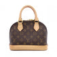 LOUIS VUITTON Alma BB Monogram Canvas Shoulder Bag with Leather and PVC Accents in Brown Tones (2-Way)