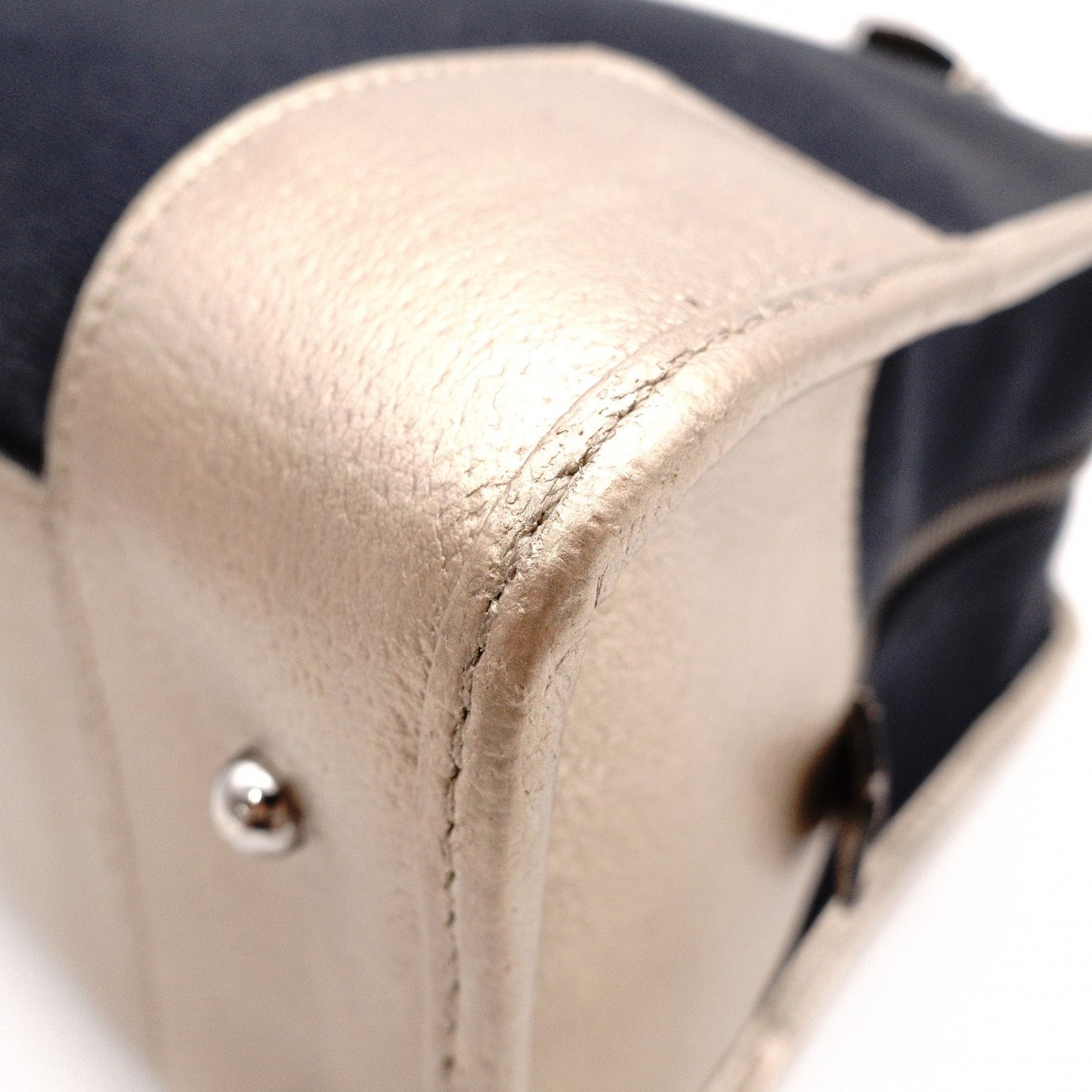 LOEWE Amazona 36 Boston Handbag, Canvas/Leather, Black/Gold, Silver Hardware, Women's