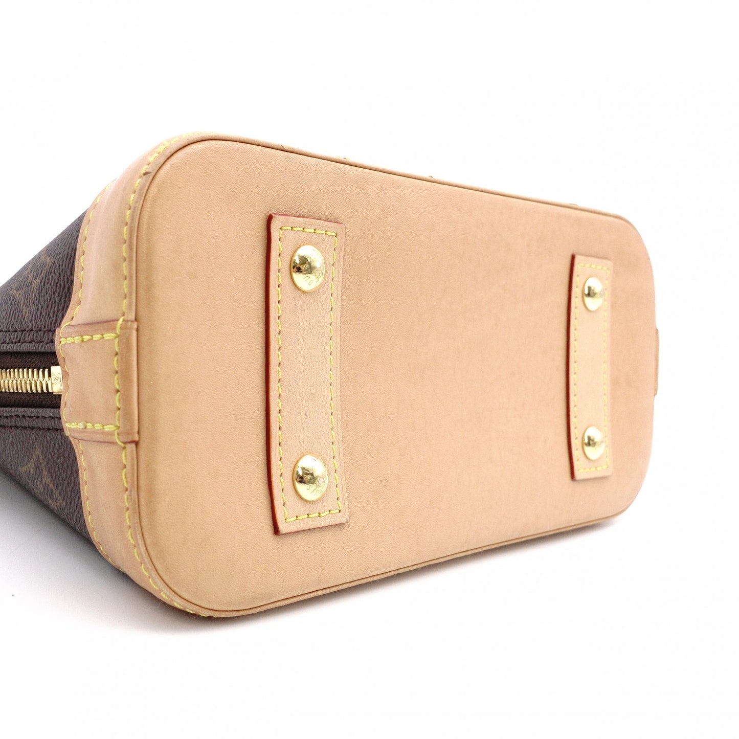 LOUIS VUITTON Alma BB Monogram Canvas Shoulder Bag with Leather and PVC Accents in Brown Tones (2-Way)