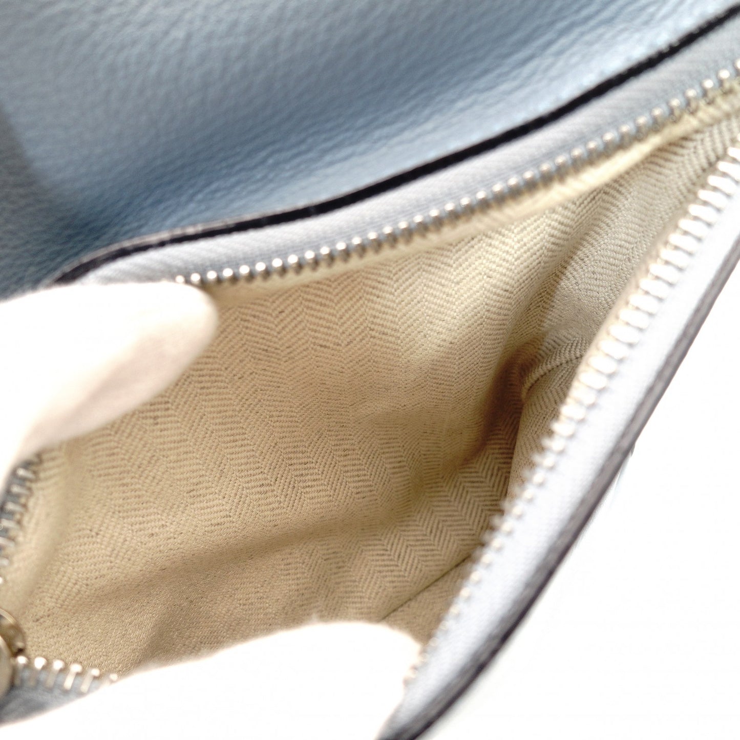 LOEWE Puzzle Bag Medium Handbag Leather Light Blue 2-Way Shoulder Bag Silver Hardware 7-10-328