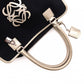 LOEWE Amazona 36 Boston Handbag, Canvas/Leather, Black/Gold, Silver Hardware, Women's