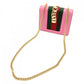 GUCCI Sylvie Chain Shoulder Bag Leather Pink Crossbody Gold Hardware 7-8-765