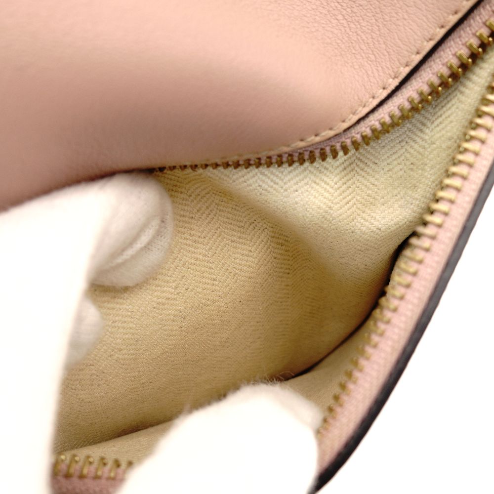 LOEWE Puzzle Bag Medium Handbag Leather Suede Pink Beige 2-Way Shoulder Bag Silver Hardware 7-11-188