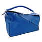 LOEWE Puzzle Bag Large Handbag Leather Blue 2-Way Shoulder 7-7-1157