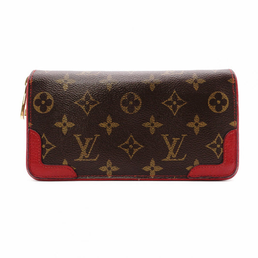 Louis Vuitton Retiro Zippy Wallet Monogram Red
