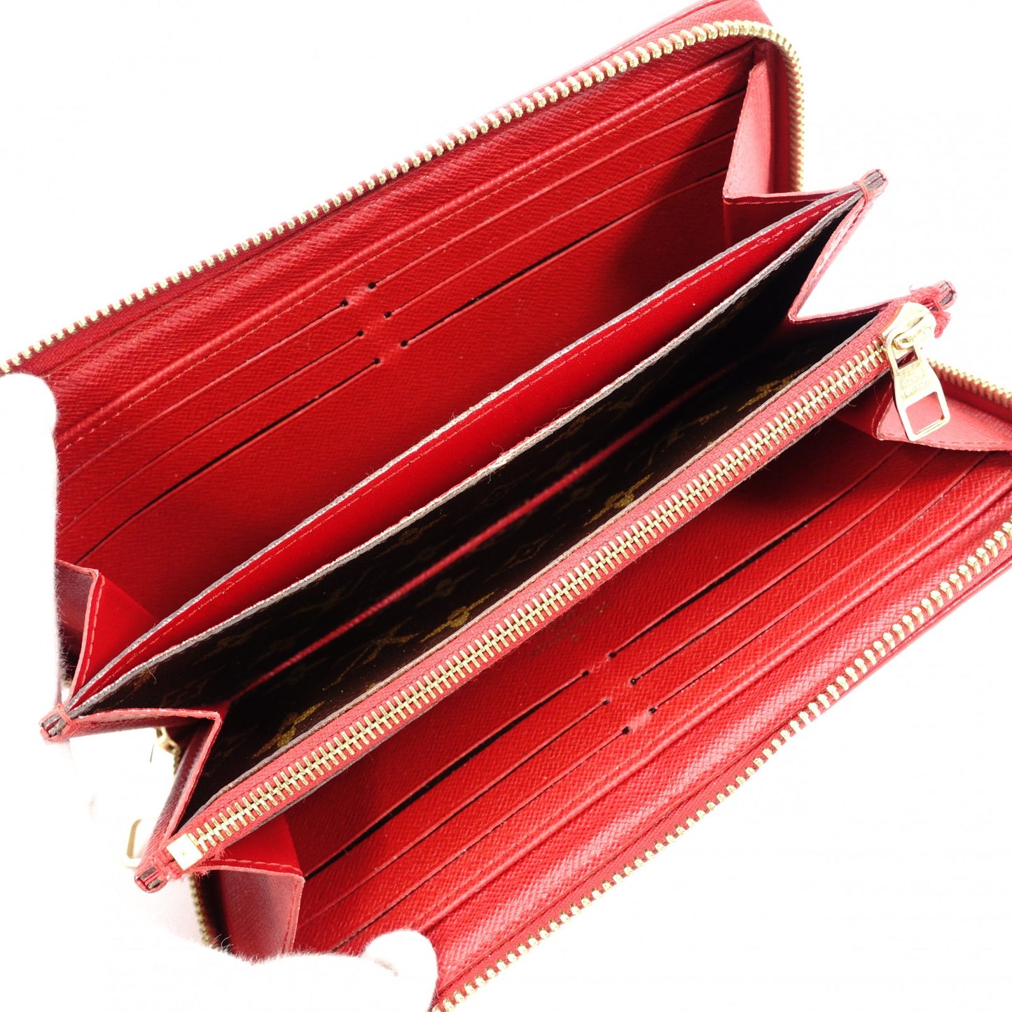 Louis Vuitton Retiro Zippy Wallet Monogram Red