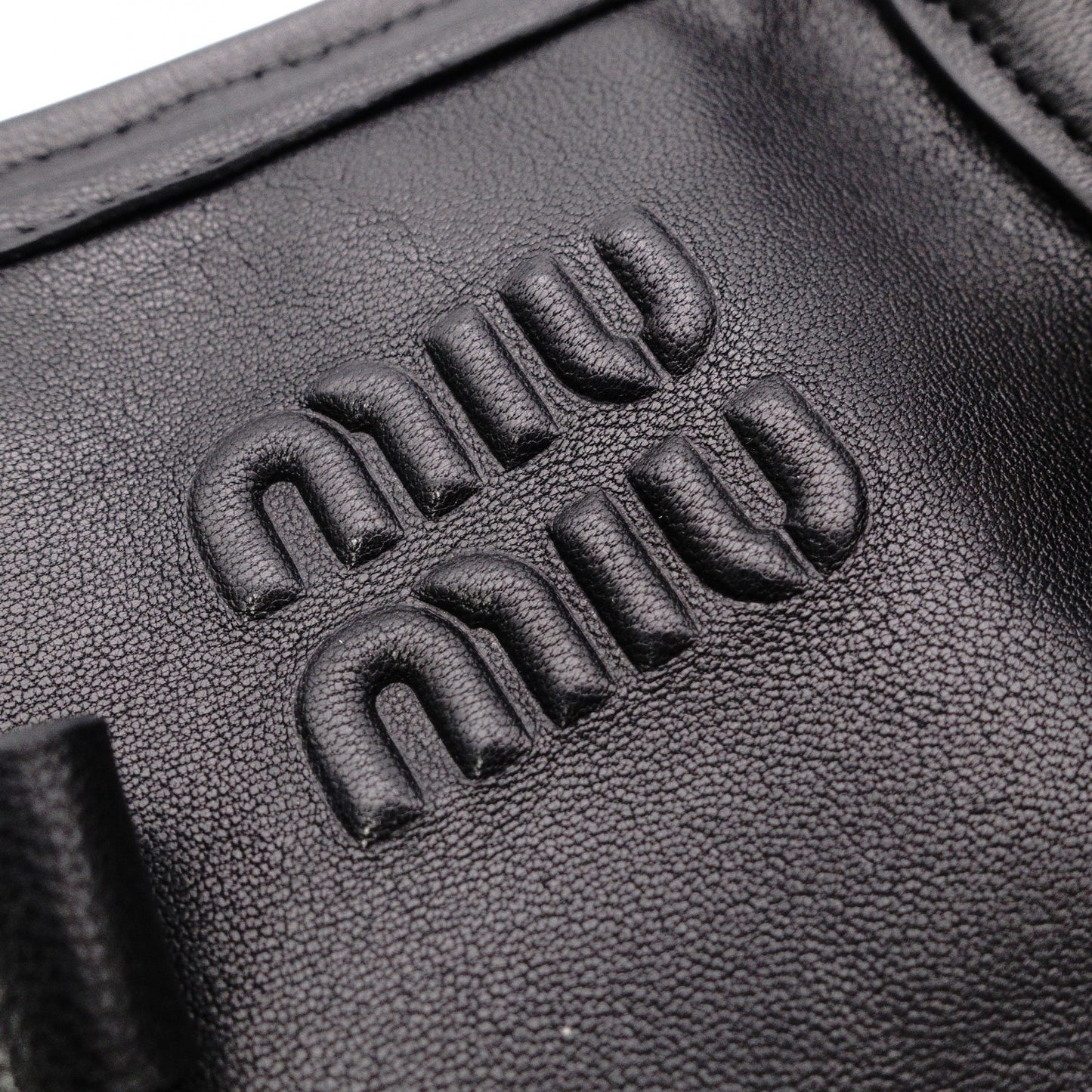 MIU MIU Nappa Leather Aventure Tote Bag, Leather, Black