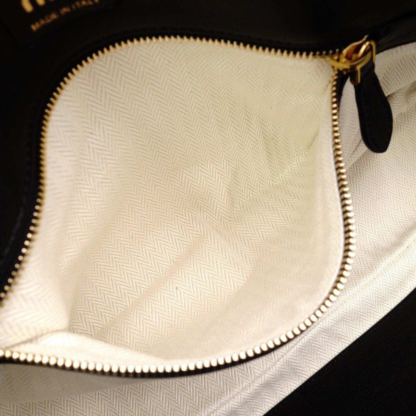 MIU MIU Nappa Leather Aventure Tote Bag, Leather, Black