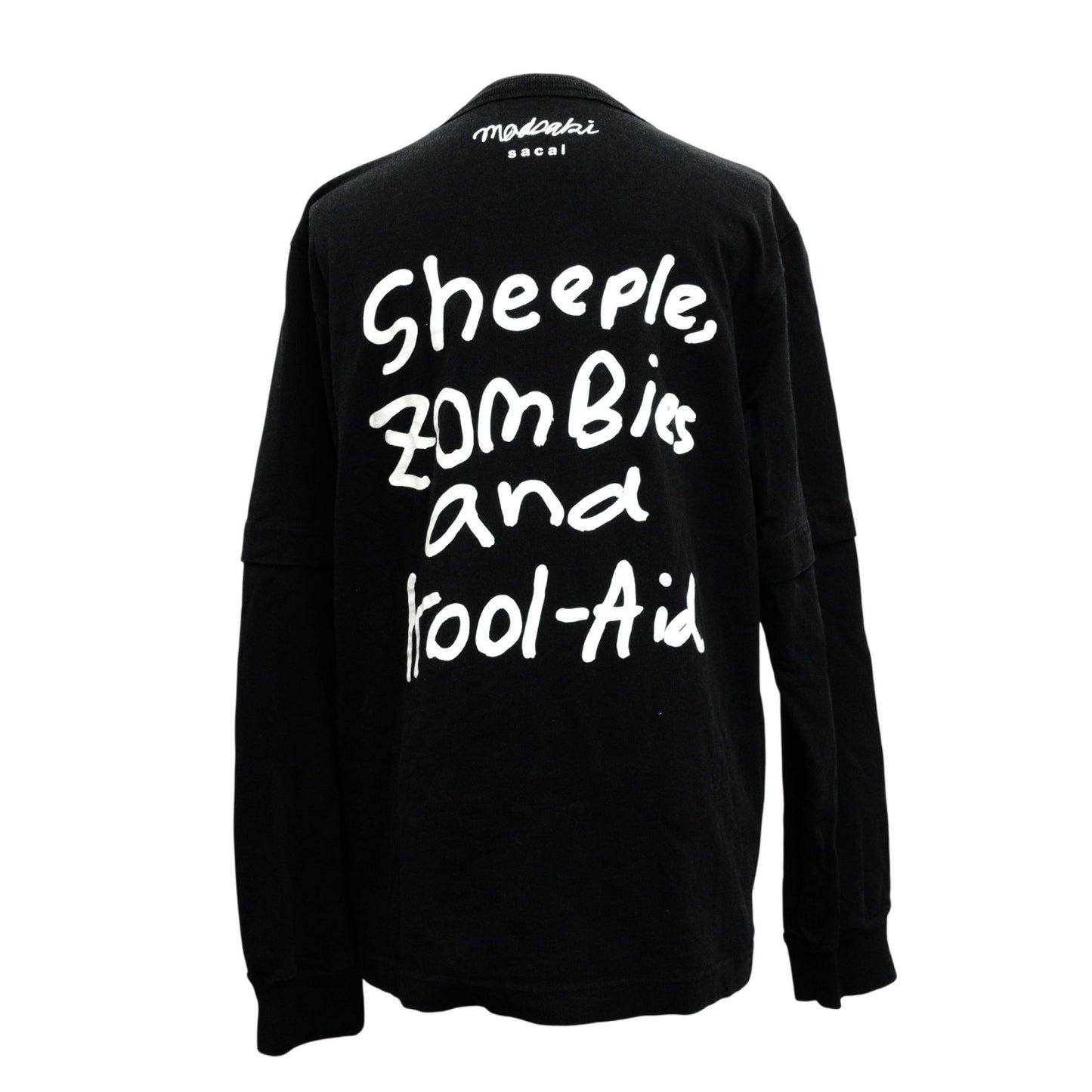 Sakai SACAI MADSAKI Collaboration T-Shirt, Long-Sleeve, Cotton, Black, Men's, Size 2