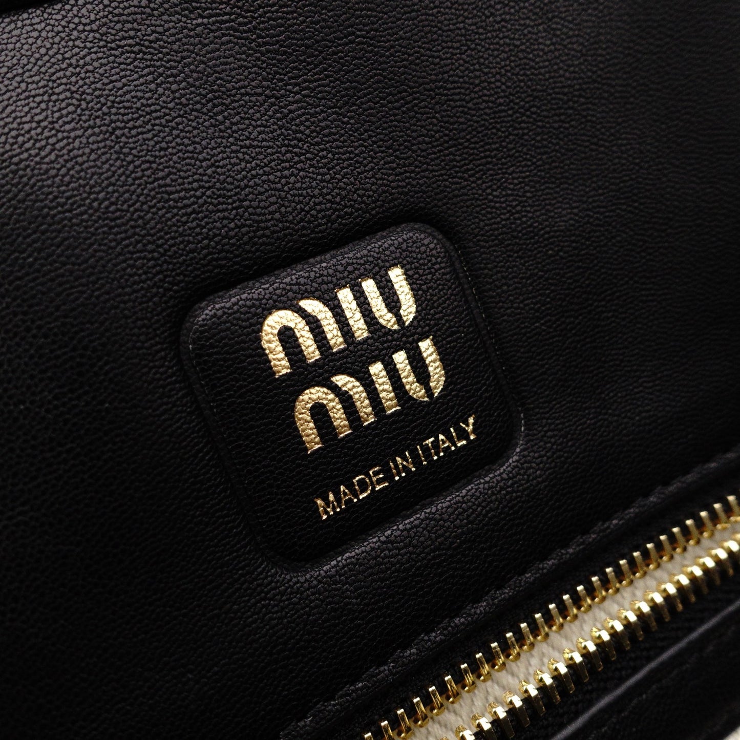 MIU MIU Nappa Leather Aventure Tote Bag, Leather, Black