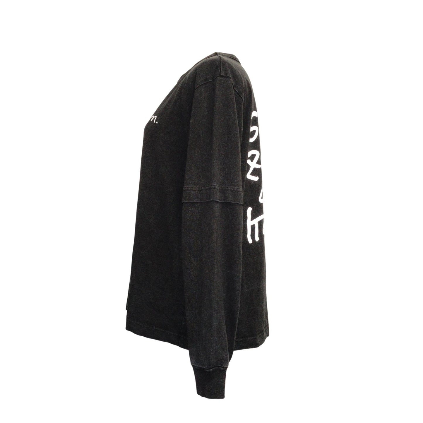 Sakai SACAI MADSAKI Collaboration T-Shirt, Long-Sleeve, Cotton, Black, Men's, Size 2