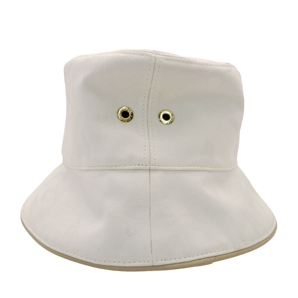 LOUIS VUITTON Bucket Hat Dailygram White × Beige M7163M Hat Cotton 22.8" 7-10-1035