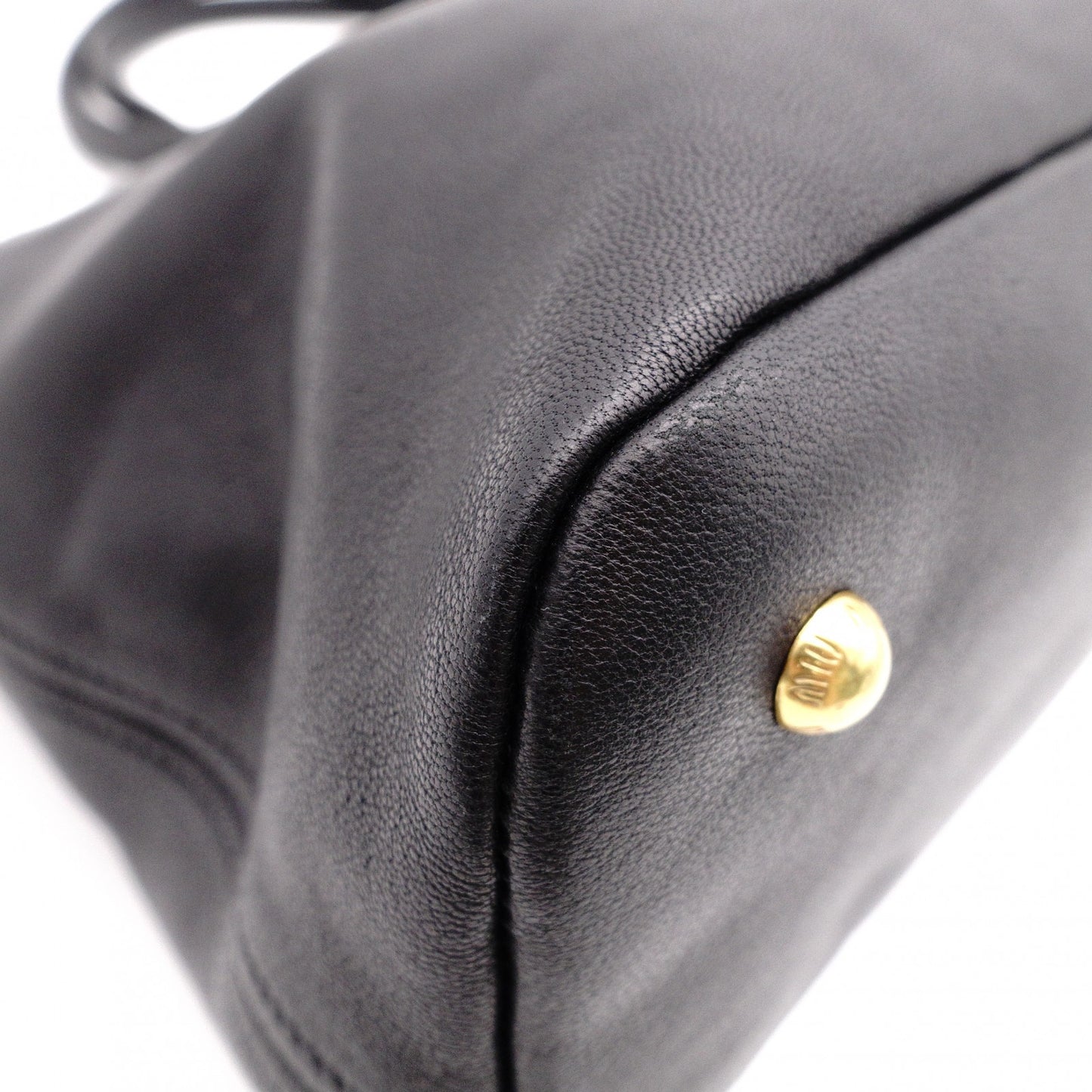 MIU MIU Nappa Leather Aventure Tote Bag, Leather, Black