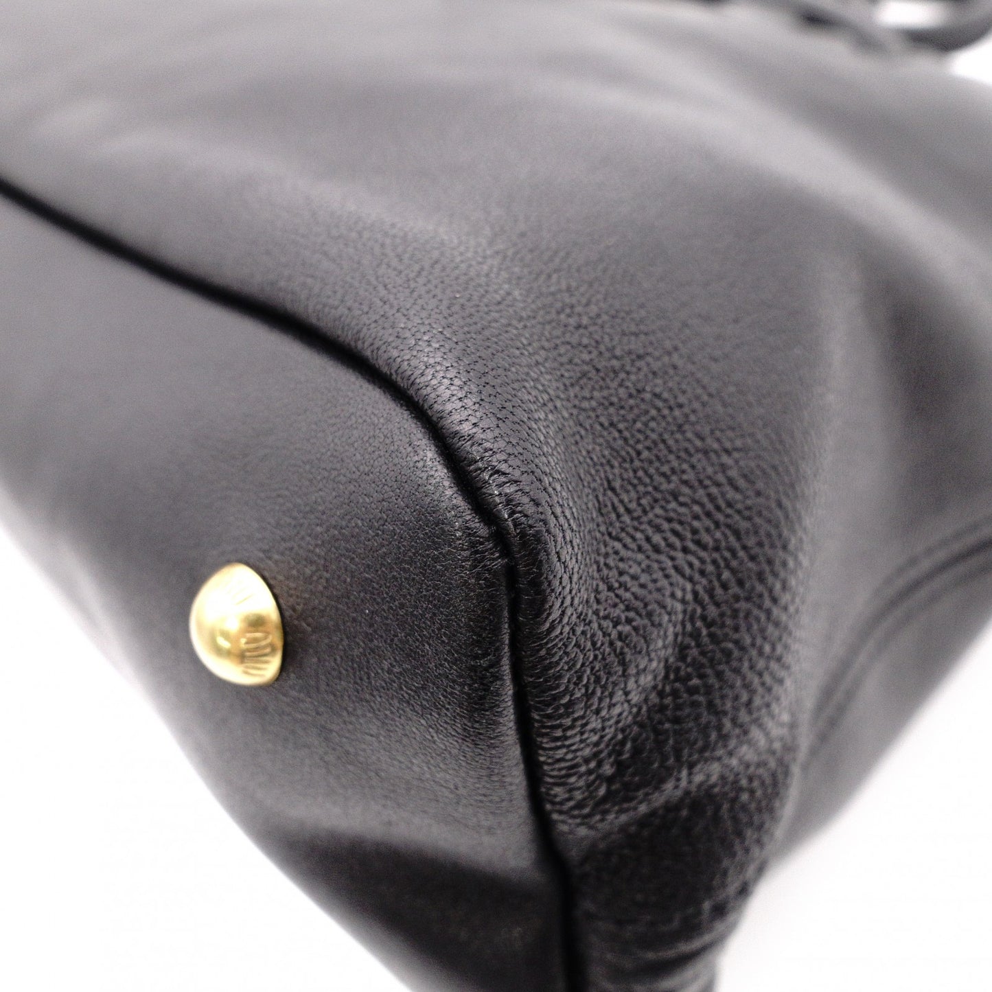 MIU MIU Nappa Leather Aventure Tote Bag, Leather, Black